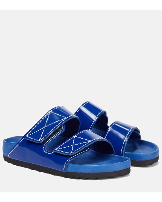 Proenza Schouler Blue X Birkenstock Leather Slides