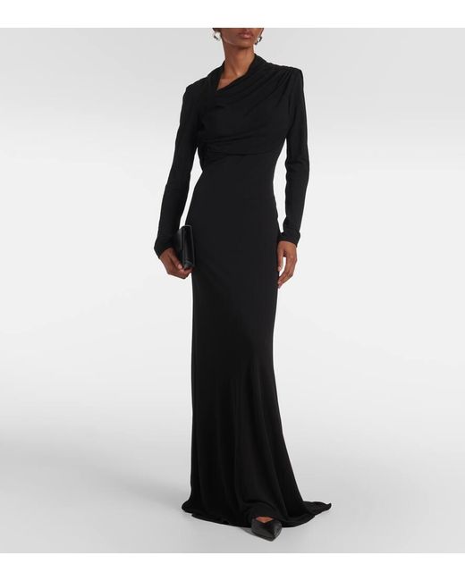 FFORME Black Joy Pleated Jersey Maxi Dress