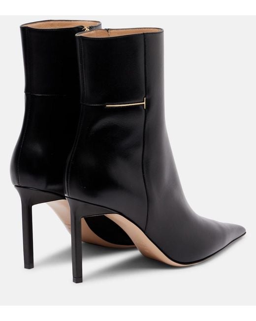 Tom Ford Black Julianne 85 Leather Ankle Boots