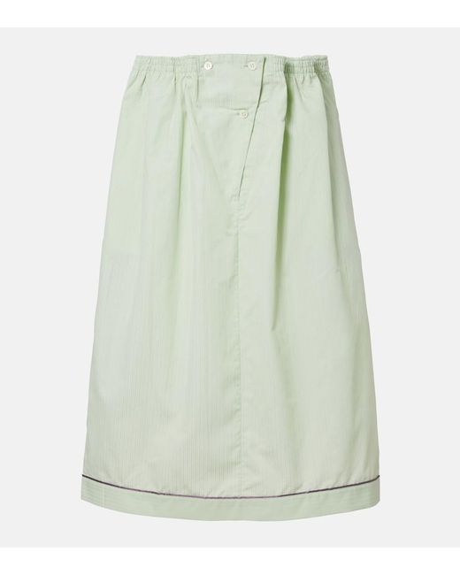 Prada Green Cotton Midi Skirt