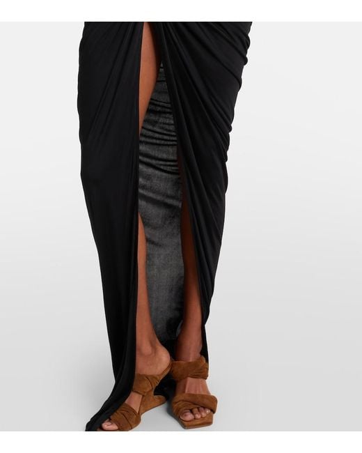 Rick Owens Black Lilies Avra Ruched Gown