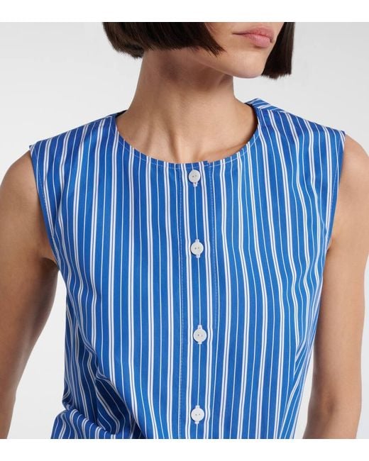 Patou Blue Hemdblusenkleid Aus Baumwolle