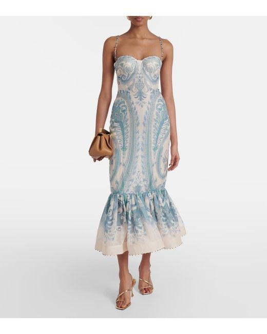 Abito Lungo Illuminate di Zimmermann in Blue