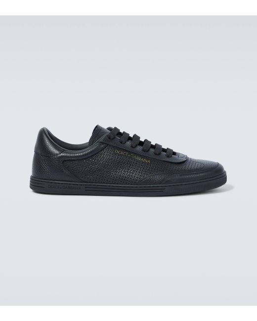 Dolce & Gabbana Blue Saint Tropez Leather Sneakers for men