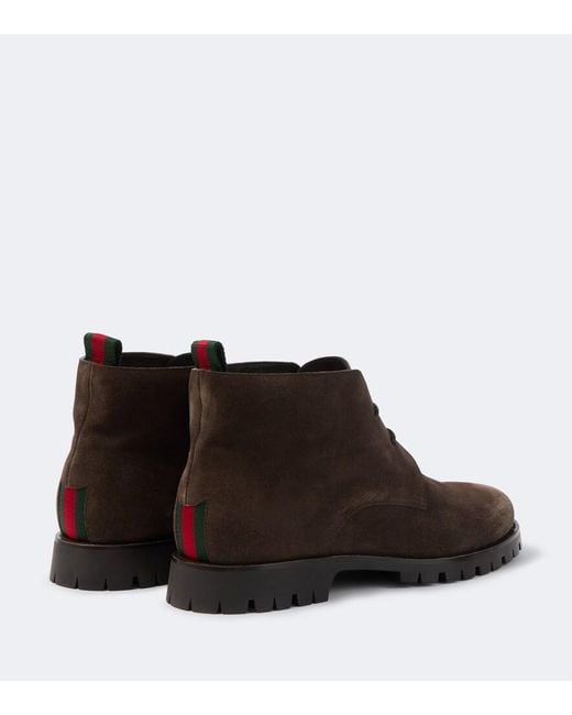 Gucci Brown Suede Desert Boots for men