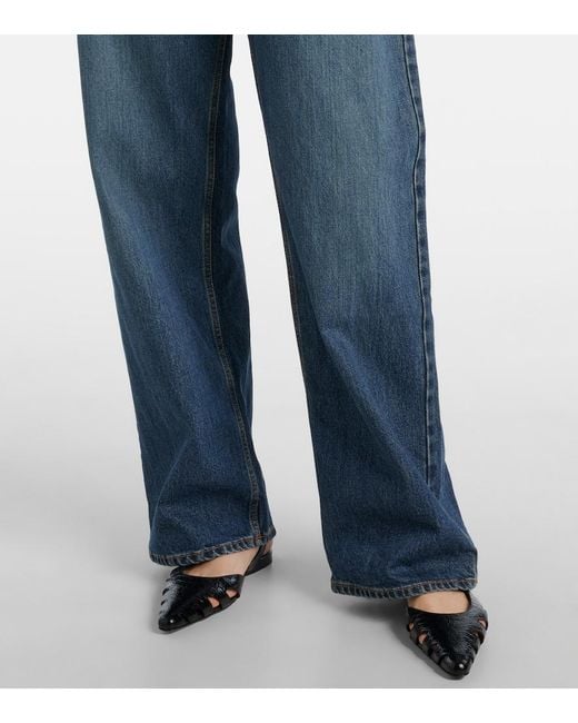 Alaïa Blue Low-Rise Straight Jeans