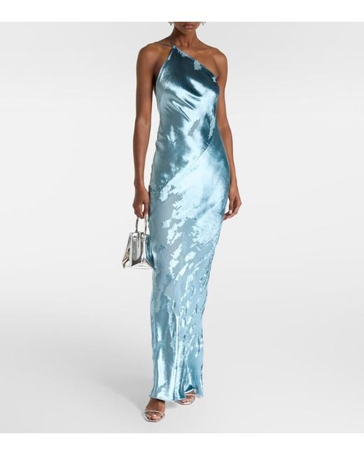 The Sei Blue Asymmetric Velvet Gown