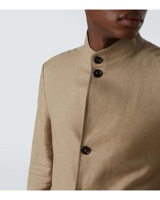 Zegna Natural Chore Linen And Wool Blazer for men