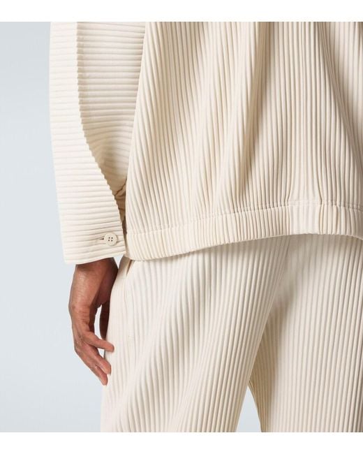 Homme Plissé Issey Miyake Natural Monthly Colors: March Pleated Double-Breasted Cardigan for men