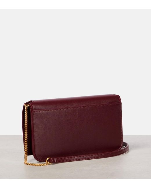 Saint Laurent Red Cassandre Leather Phone Pouch