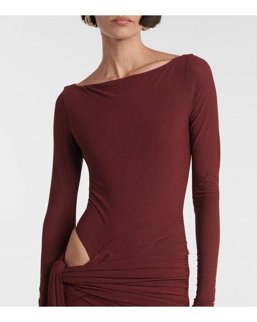 Alex Perry Purple Draped Crepe Jersey Gown