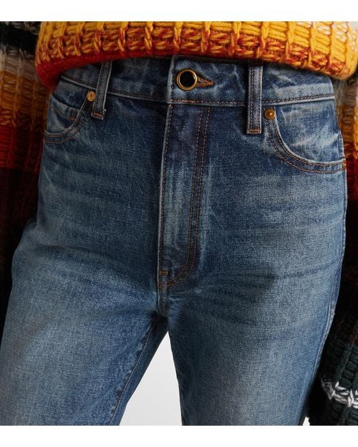 Khaite Blue Danielle High-Rise Straight Jeans