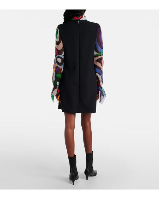 Emilio Pucci Blue Marmo Silk Cady Shift Dress