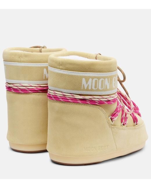 Moon Boot Pink Icon Low Suede Snow Boots