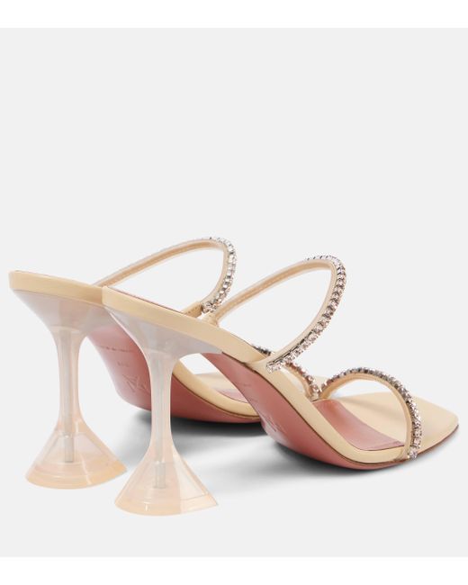 AMINA MUADDI Pink Gilda 95 Embellished Pvc Sandals