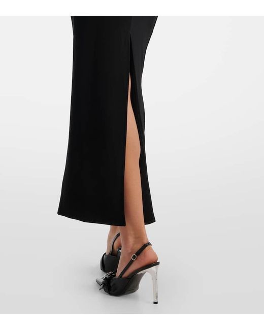 Vestido Largo Asimetrico De Crepe Courreges de color Black