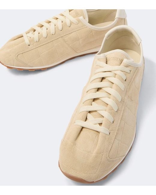 Jacquemus Natural Tennis Croc-Effect Suede Sneakers for men