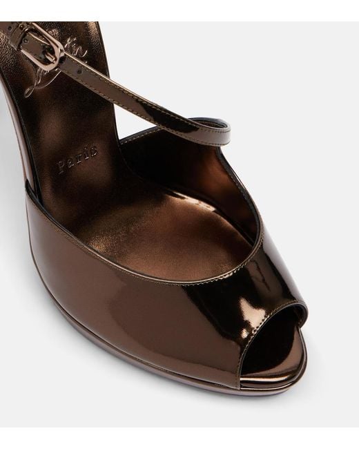 Christian Louboutin Black Miss Zigourata 120 Mirrored Leather Sandals