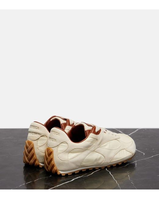Bottega Veneta White Sneakers Orbit Flash Mit Veloursleder