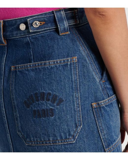 Minifalda De Denim Givenchy de color Blue