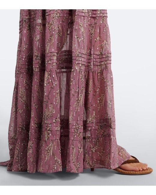 Veronica Beard Purple Josiane Floral Maxi Dress