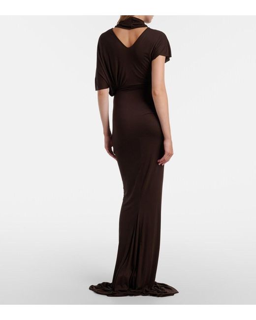 Rick Owens Purple Lilith Draped Jersey Gown