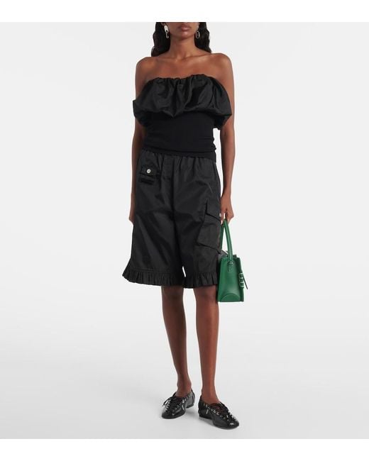 Ganni Black Draped Top