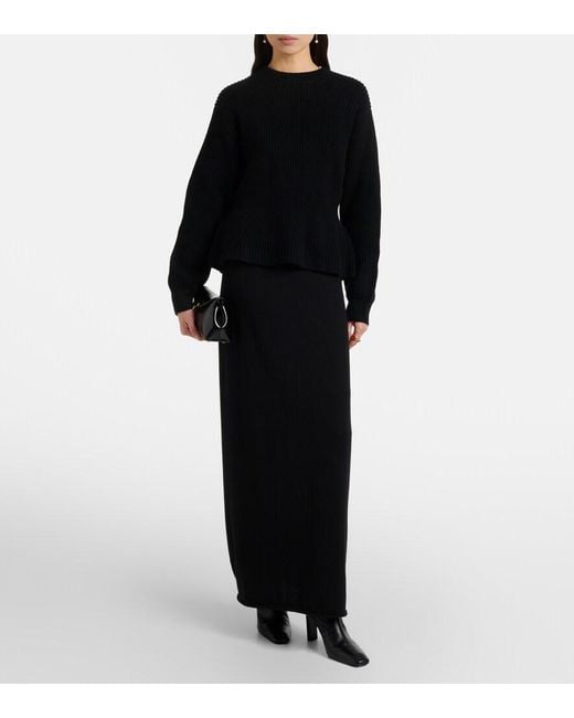 Lisa Yang Black Miriella Ribbed-Knit Cashmere Sweater