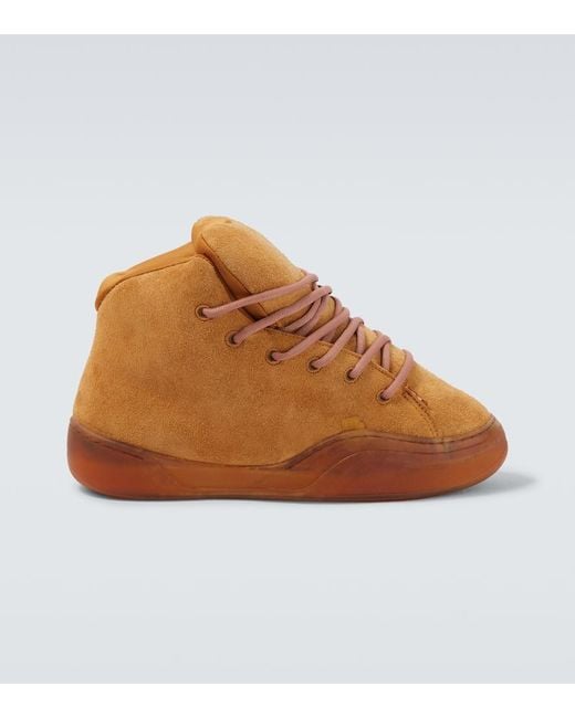 ERL Brown Vamp Suede High-Top Sneakers for men