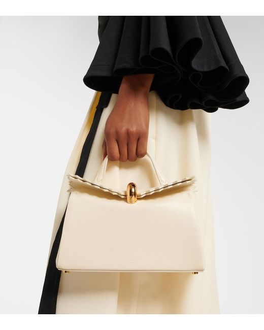 Jacquemus White Valerie Small Leather Top-Handle Bag