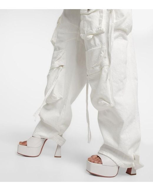 AMINA MUADDI White Dalida 150mm Platform-sole Mules