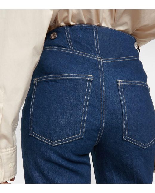 Veronica Beard Blue Crosbie High-Rise Wide-Leg Jeans