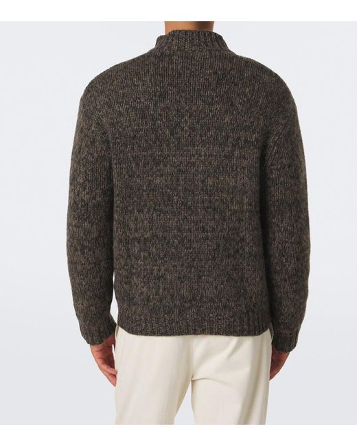 LeKasha Gray Lamdu Cashmere Zip-Up Cardigan for men