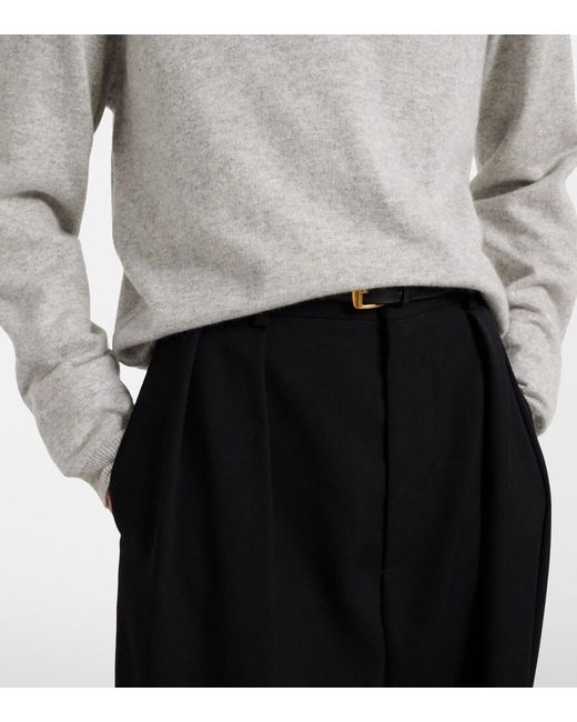 Jardin Des Orangers Gray Cotton And Cashmere Polo Sweater