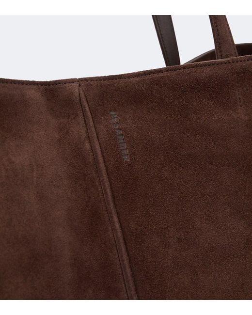 Jil Sander Brown Linea Maxi Suede Tote Bag for men