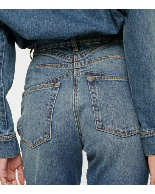 Jeans slim a vita alta di Alaïa in Blue