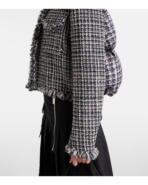 Sacai Black Wool-Blend Tweed Jacket