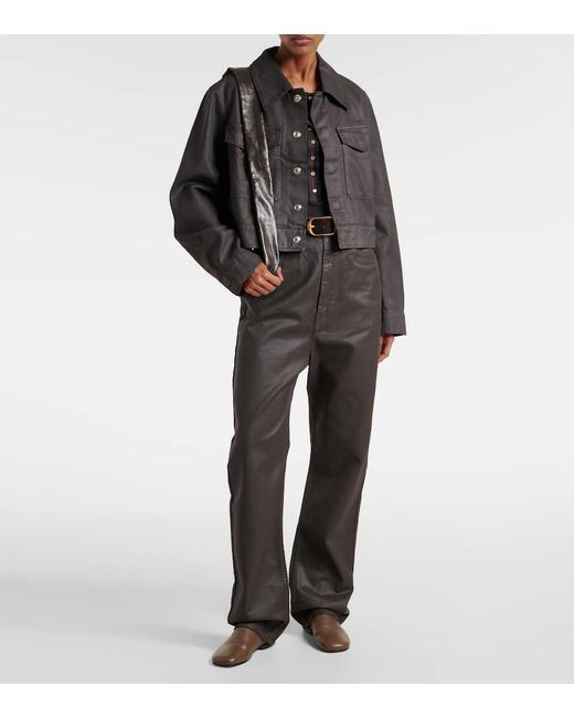 Pantalon Ample A Taille Haute En Coton Lemaire en coloris Black