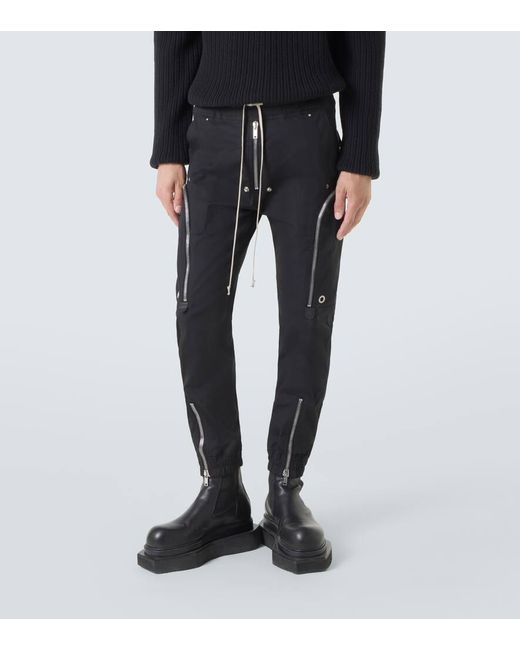 Pantalones Cargo Bauhaus En Mezcla De Algodon Rick Owens de hombre de color Black