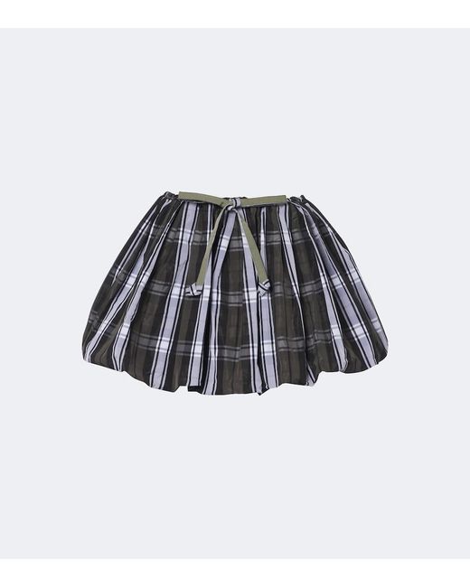 Patou Black Checked Balloon Miniskirt