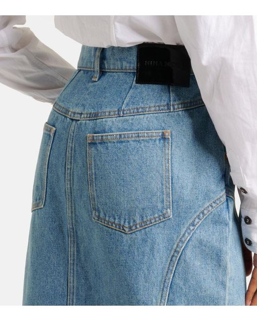 Nina Ricci Blue Denim Midi Skirt