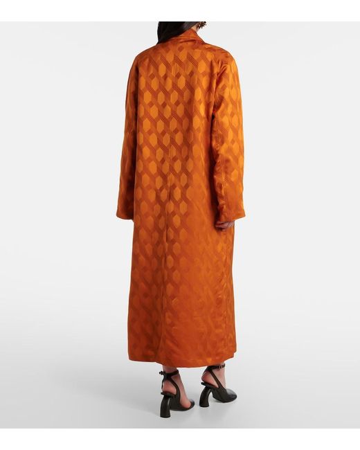 Dries Van Noten Orange Printed Coat