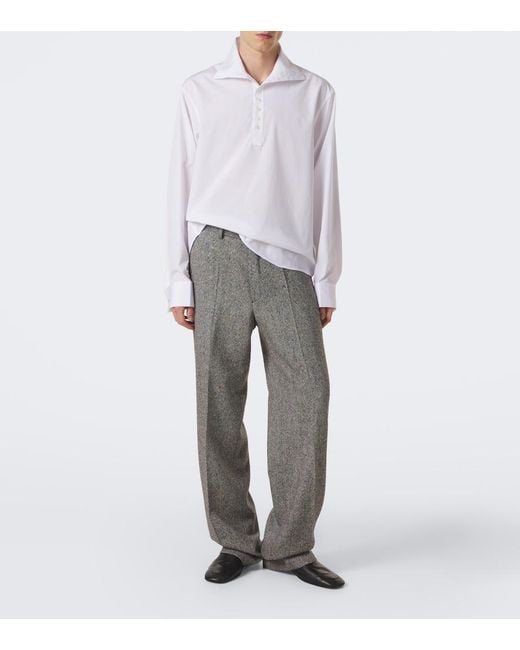 Dries Van Noten White Cotton Poplin Shirt for men
