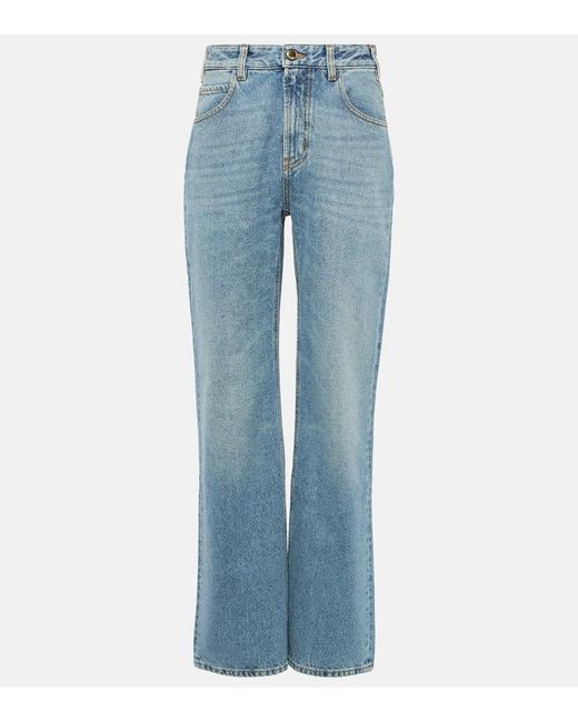 Jeans Rectos De Tiro Alto Chloé de color Blue