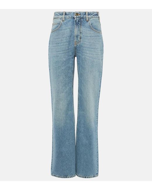 Chloé Blue High-Rise Straight Jeans