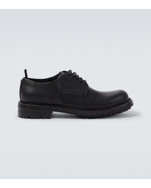 Dolce & Gabbana Black Leather Derby Shoes for men