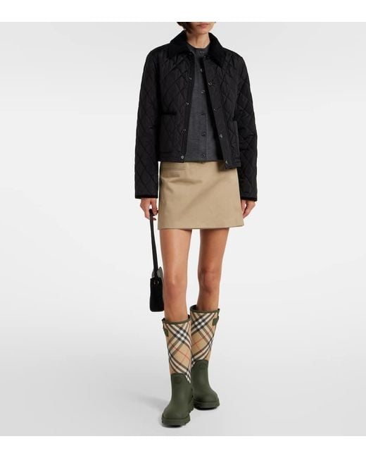 Bottes De Pluie Marsh Check Burberry en coloris Green