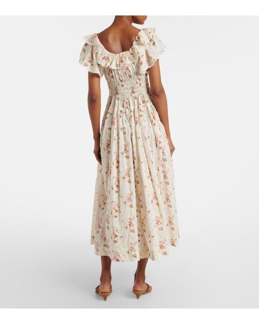 Doen Natural Midikleid Illiana Aus Baumwolle