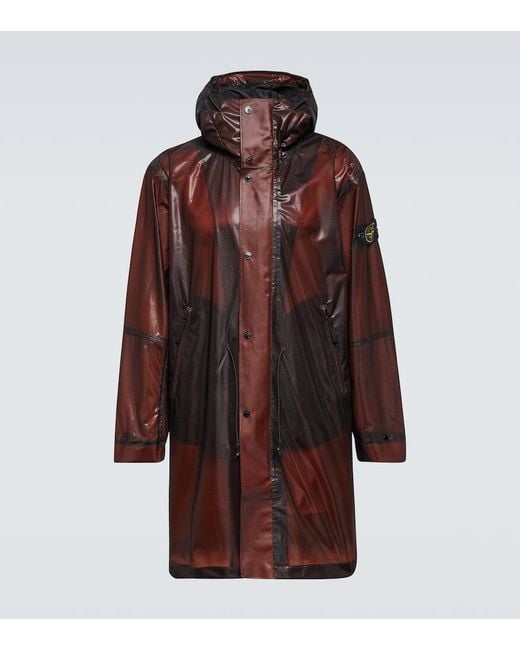 Stone Island Red Compass Technical Coat for men