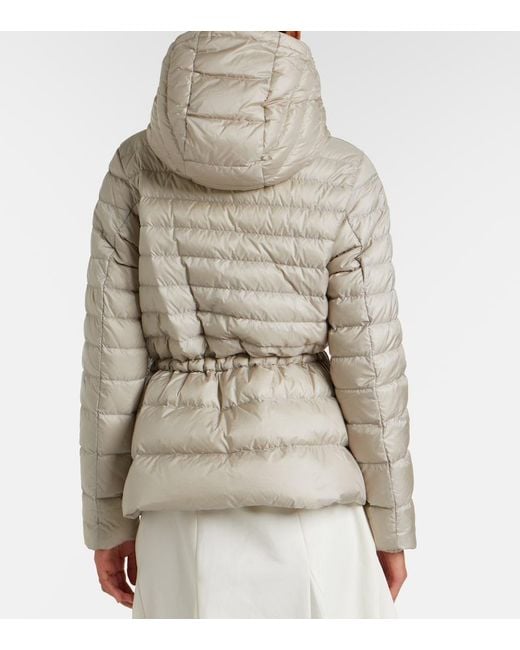 Moncler Natural Raies Hooded Quilted Down Jacket